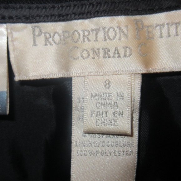 Vintage Conrad Wool  Blend Lining Woman Pants Stretch Black  Size 8 - Picture 4 of 10